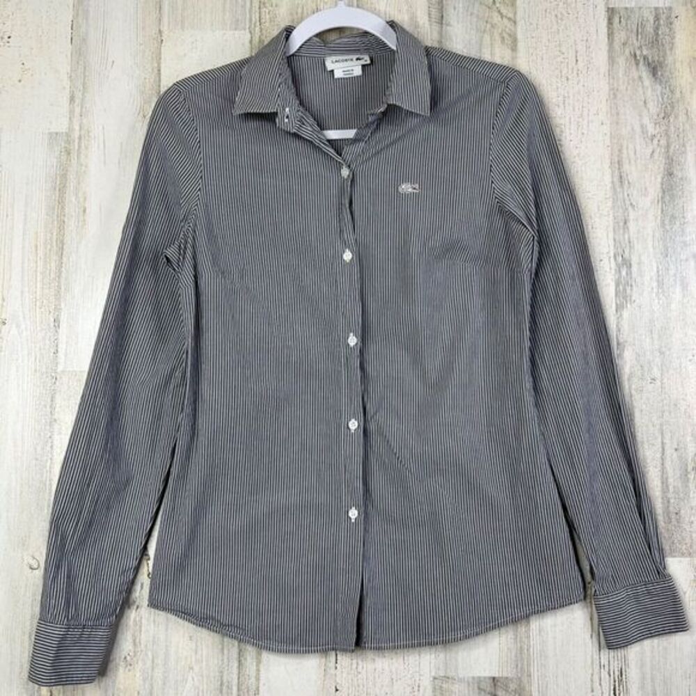 Lacoste women's long sleeve striped shirt women's EUR 38 Made In France Preppy